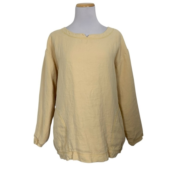 J. Jill Tops - j jill Linen Long Sleeve Oversized Lined Shirt Women’s S Lagenlook Pockets Hanfu